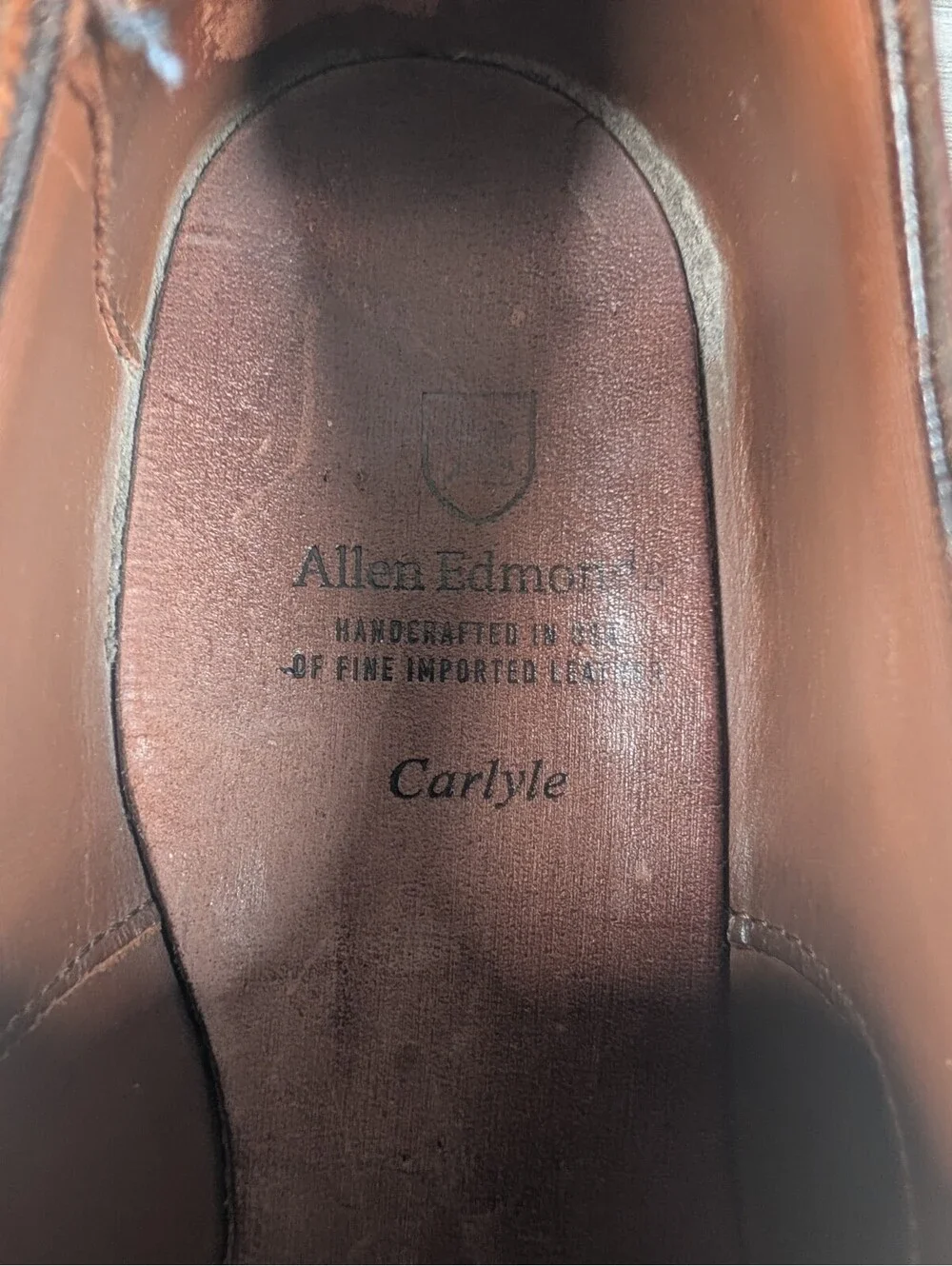 Allen Edmonds Mens 9D Carlyle Brown Leather Oxford Plain Toe USA Dress Shoes
